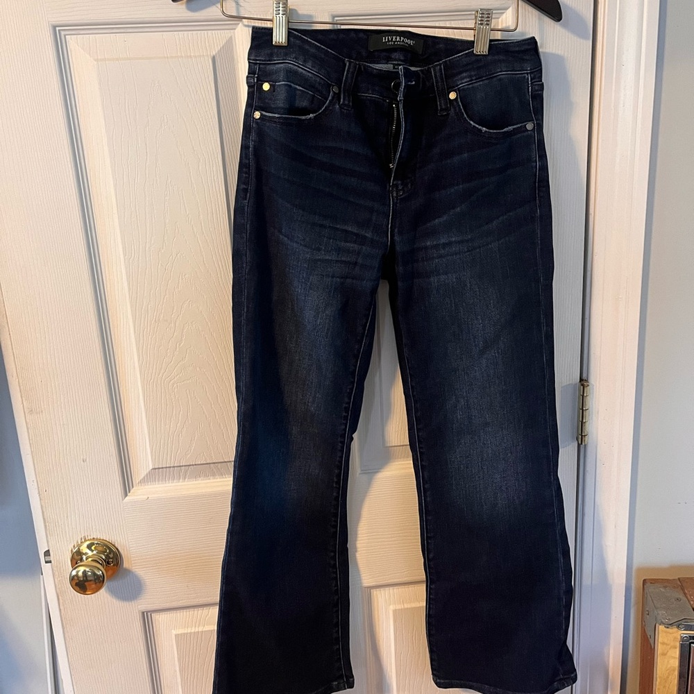 Flare dark blue jeans